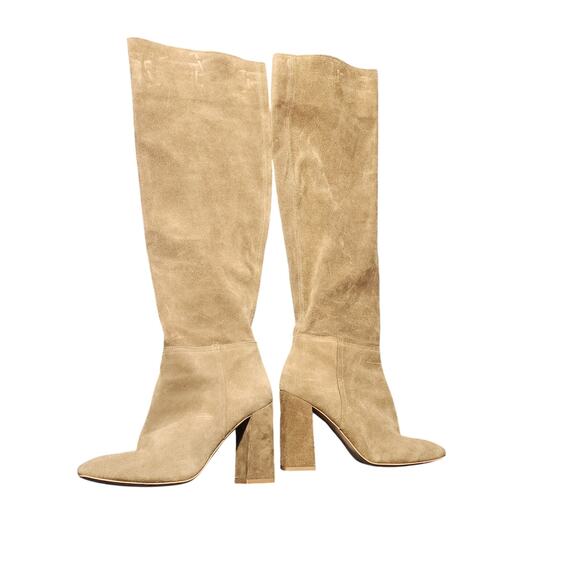 Free People Sz 39 US 8.5 Over the Knee Slouchy Helled Suede Leather Boots Boho - Picture 1 of 10